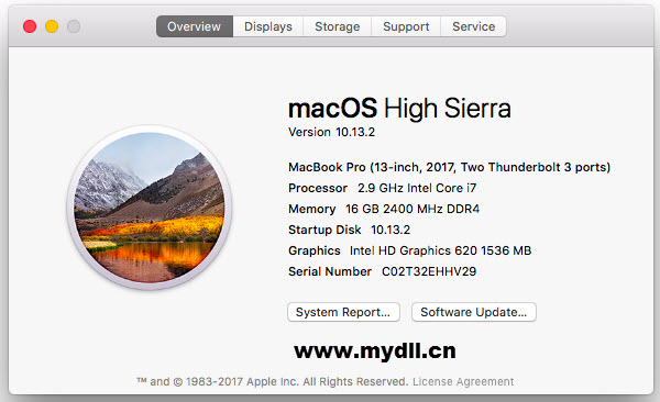 10.13.2 Mac OS