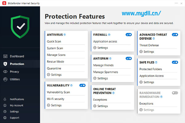 Bitdefender Internet Security 2019 主界面