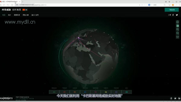 卡巴斯基网络威胁实时地图